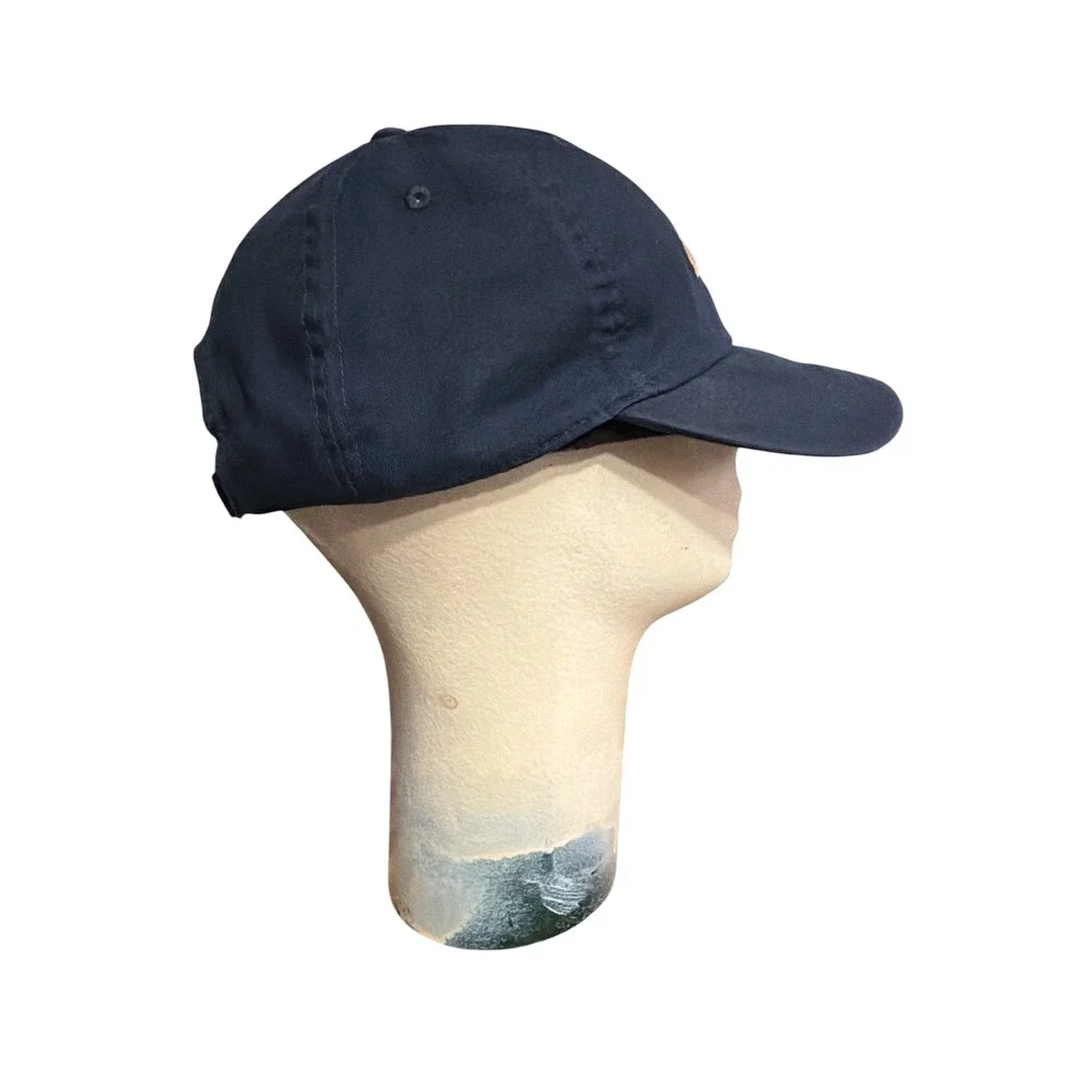 Nike Dri-FIT Navy Blue Adjustable slide Baseball Cap Gold Swoosh Hat‎  Mens